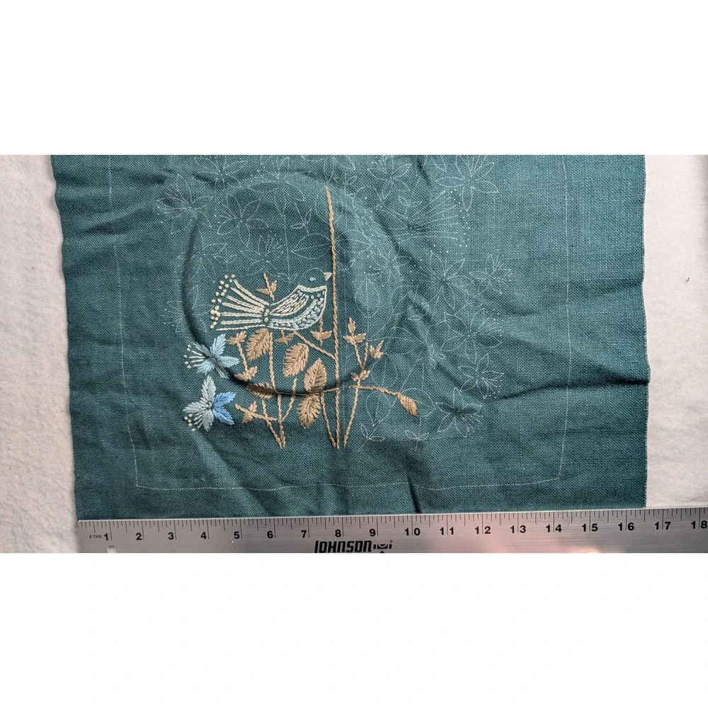 Vintage NIAB Kudde Scandinavian mcm Doves Embroidery Kit Swedish floral